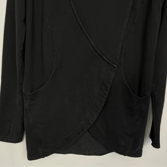 Lululemon Rulu Rally Wrap Black 6 Jacket Cardigan Sweater Snap Button Closure - Picture 13 of 16